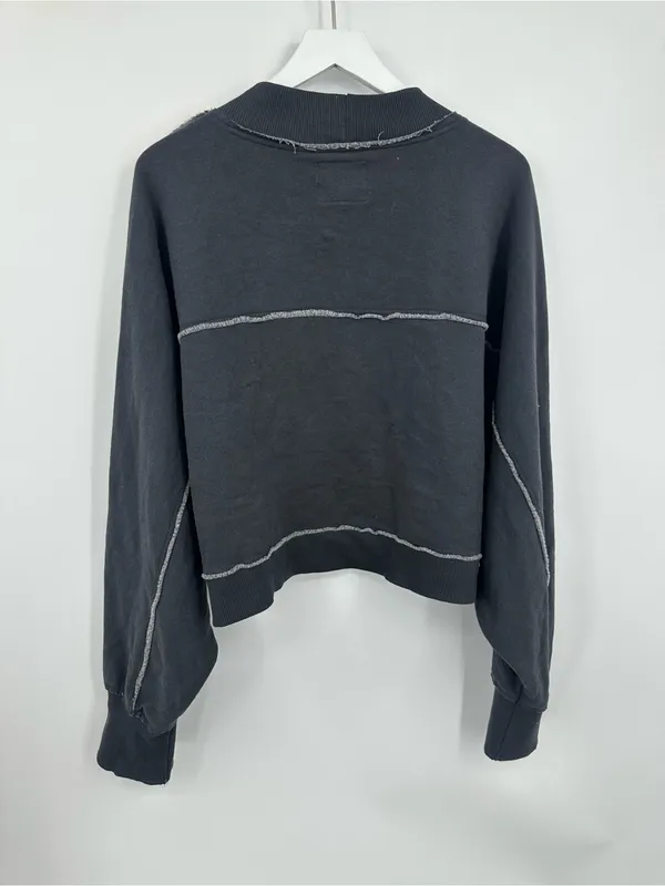 American Eagle Cropped Sweatshirt Cardigan Size 2XL Oversized Loungewear - Image 3