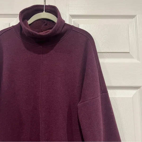 Athleta Cozy Karma Funnel Neck Sweatshirt Purple Womens Small Comfy Oversized‎ - Image 3