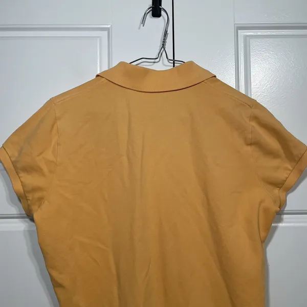 Lilly Pulitzer Polo Shirt Womens‎ Large Golf Casual Preppy Gold Pink Trim - Image 8