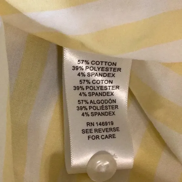 Casa Cabana Bethany Butter Yellow Striped Button Down Shirt Size Small New - Image 6