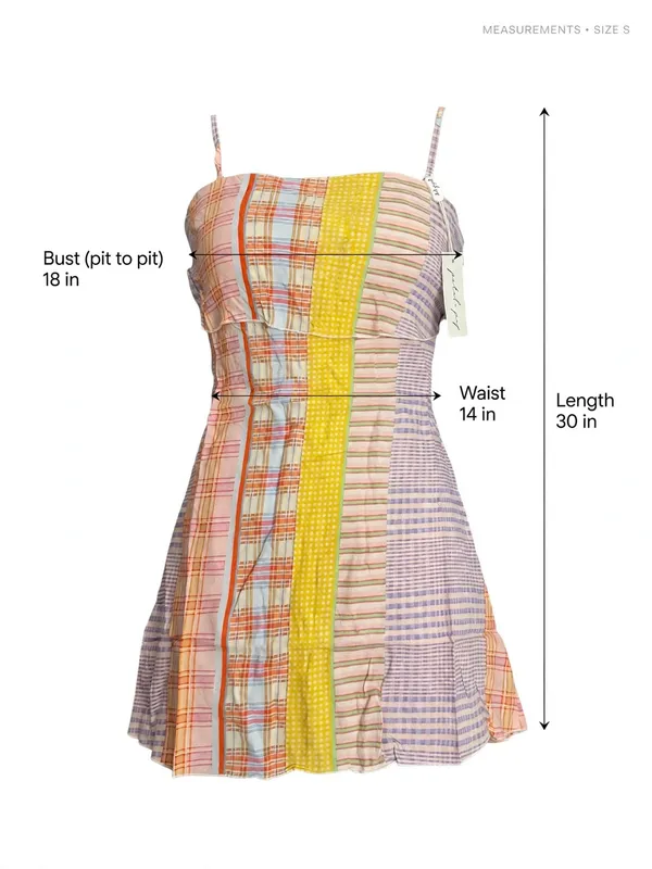 Petal & Pup Pastel Multicolor Patchwork Midi Dress - Image 3