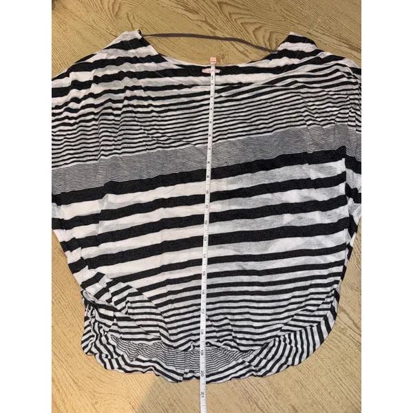 Free People Vintage Azalea Striped Dolman Top Black White Large - Image 3