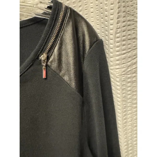 Rafaella Women's 100% Cotton Black Long Sleeve Zipper Accent Shoulder Blouse‎ XL - Image 6