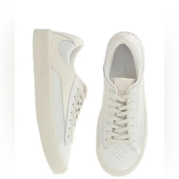 BY FAR Rodina Grained Low Sneakers Cream White Womens Size EU 40 / US‎ 10 - Image 3
