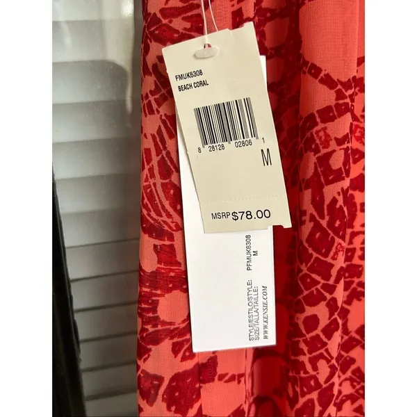 NWT Kensie Elastic Waist Skirt Size M Tall Beach Coral - Image 10