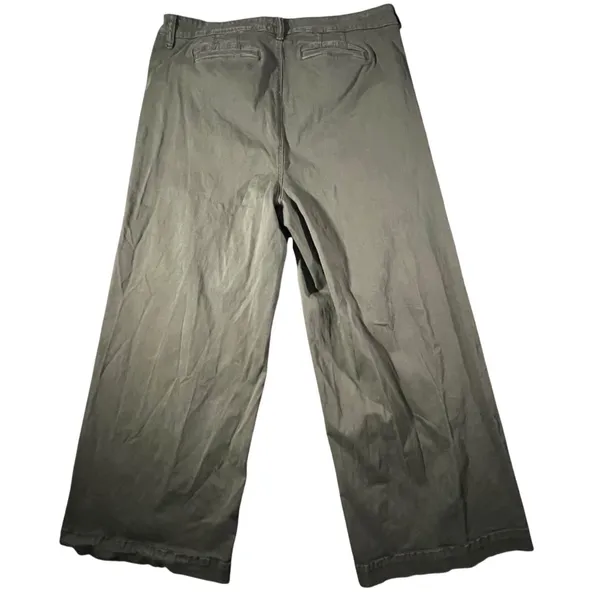 Torrid‎ Wide Leg Crop Pants Womens 20R Olive Green High Rise Stretch Cotton - Image 2