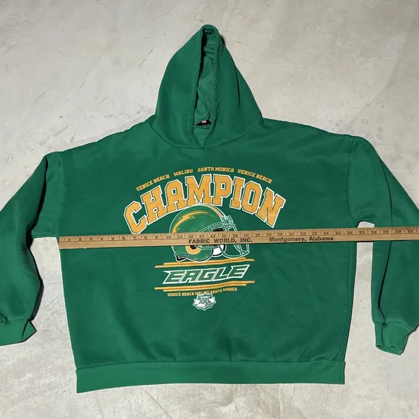 Edikted Hoodie Womens SZ M/L Green Football Fleece Hoodie Eagles Champion - Image 5