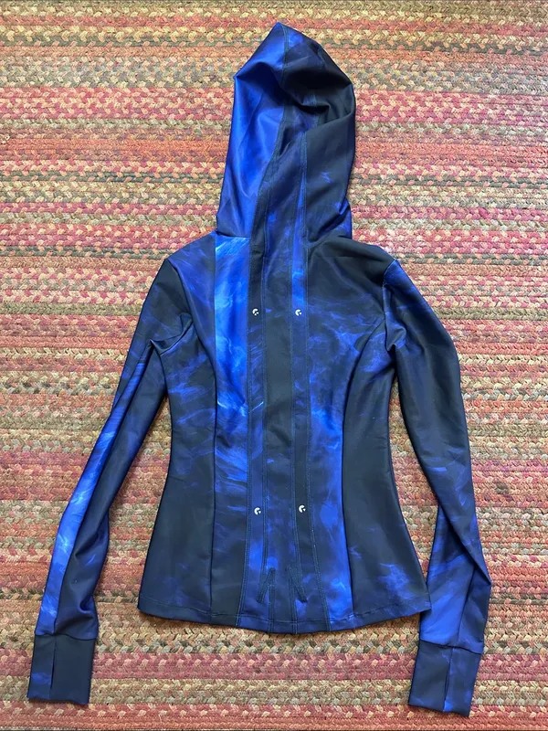 GHOST FLOWER WATER Navy & BLACK HOODED ACTIVE Jacket Blue - Image 6