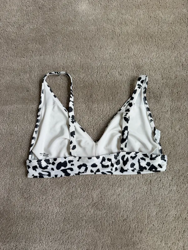 Aerie Black & White Leopard Scoop Bikini Top – Size Large - Image 3