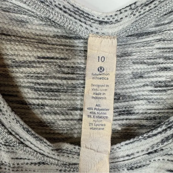 Lululemon Squad Goals‎ Tank Tiger Space Dye Black White Size 10 - Image 5