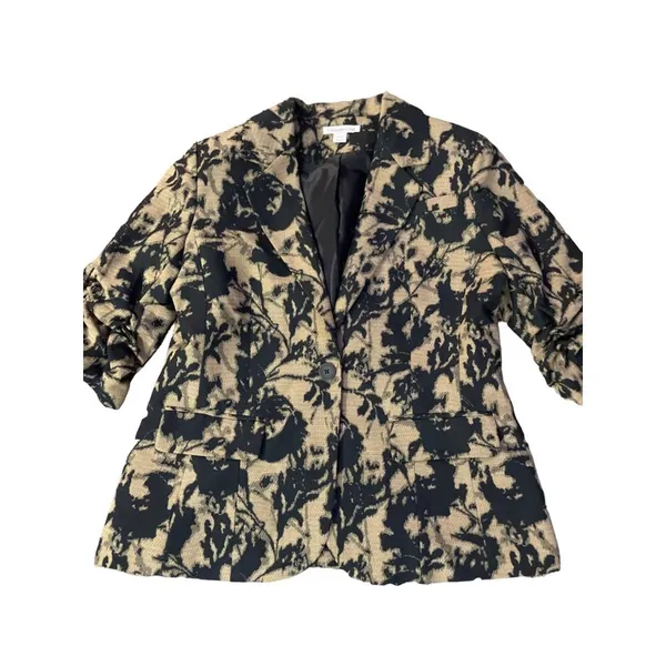 Coldwater Creek Blazer Womens PS6-8 Petites Used Black Brown Lined 3/4 Sleeve - Image 4