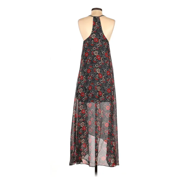 Boohoo Tasha Floral Print Hanky Hem Dress Beaded SIZE 4P Petite New Flaw - Image 2