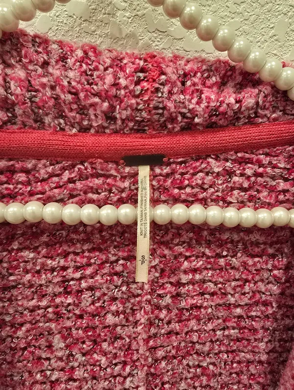 Free People BFF Cardigan Open Front in a Prickly Pear pink color S - Image 5