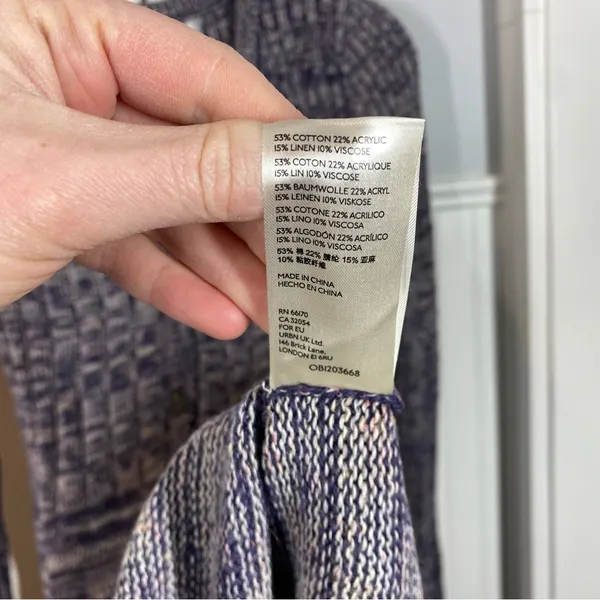 Free People Rachel Cardigan Sweater‎ Dress Purple Button Mini Marled V-neck - Image 7