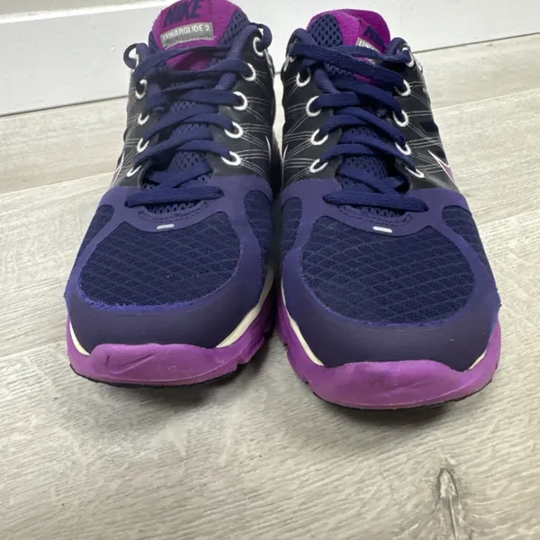 Nike LunarGlide+ 2 Women’s 8 Purple Black Flywire Shoes 407647-500 - Image 4
