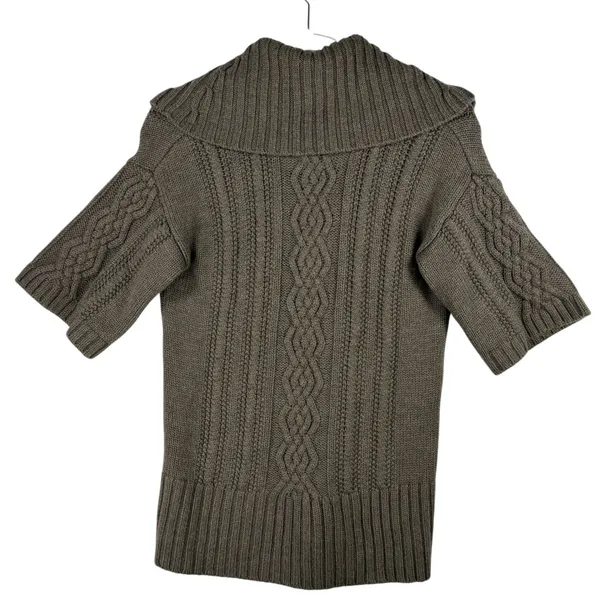 Banana Republic Merino Wool‎ Cable Knit Short Sleeve Sweater Top Small Fisherman - Image 2