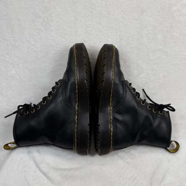 Dr. Martens Zavala Black Leather Combat Boots Womens‎ Size 5 USL AW004 Round Toe - Image 9