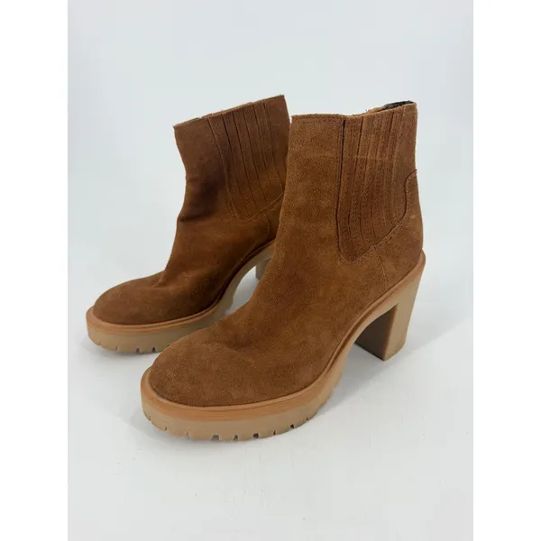 Dolce Vita Caster H2O Boots Womens 9 Brown Suede Waterproof Lug Sole Boho - Image 2