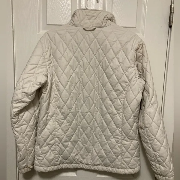 *Columbia Off White Mock Neck Quilted Large Long Sleeve Puffer Jacket #HC - Image 14