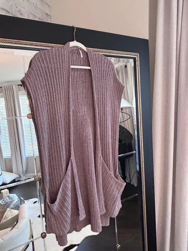 Free People Mauve Long Knit Cardigan - Image 2