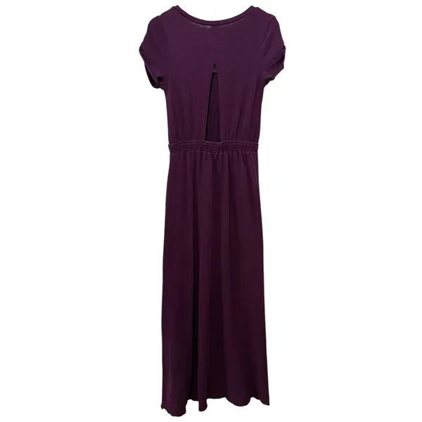 Free People Beach Andrina Maxi Dress Sz S Eggplant Purple Boho Coastal Side Slit - Image 4