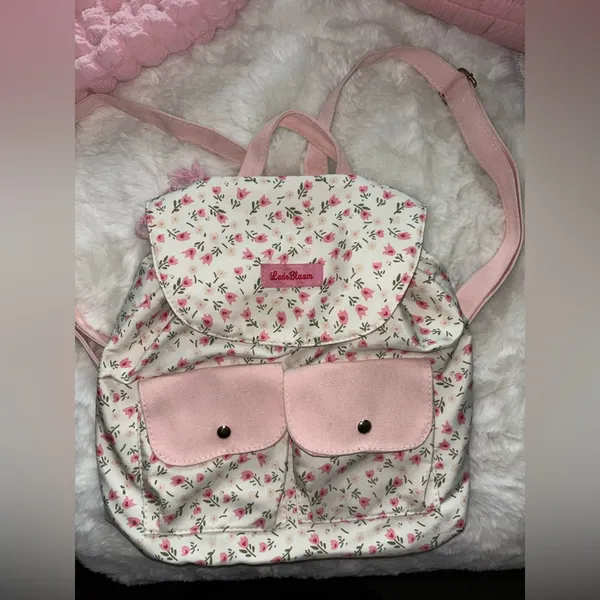 Pretty Feminine Cottagecore Floral Backpack & Puffer purse shoulder bag bundle - Image 4