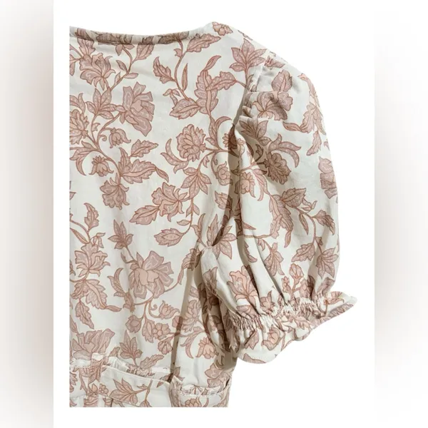 NWT Skies are blue on Wednesday we wear pink floral jumpsuit zip up tie waist M - Image 7