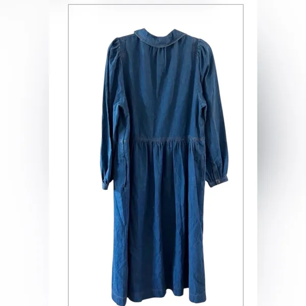 Whistles Blue Maxi Dress Denim Rina Trapeze size 6 - Image 5