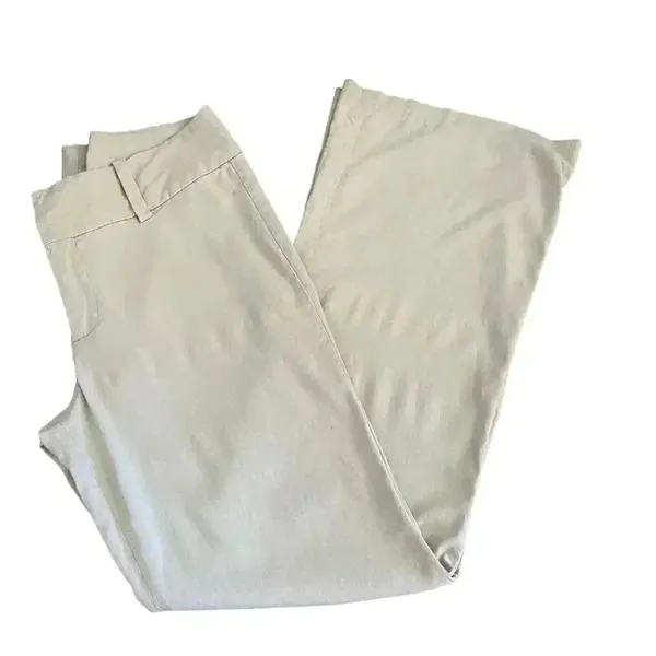 Ellemenno Mid Rise Ivory Wide Leg Y2K Trousers Casual Women’s Pants SZ 9 #1278 - Image 5