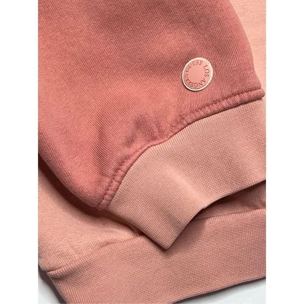 Guess Heavyweight‎ Hooded Sweatshirt Hoodie Unisex Retails $118 Peach Colorblock - Image 8