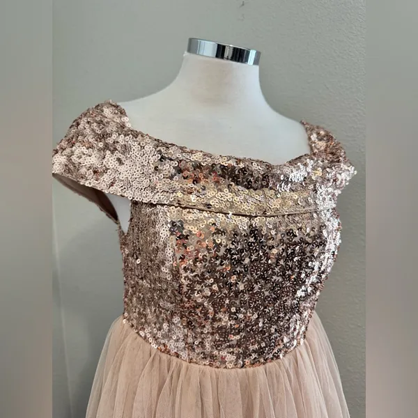 Faeriesty Sequin Bodice Tulle Prom Dress‎ Off Shoulder Formal Gown Evening Party - Image 13