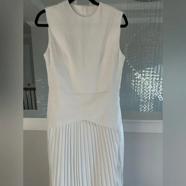 Commense White Dress with Pleated Front - Image 6