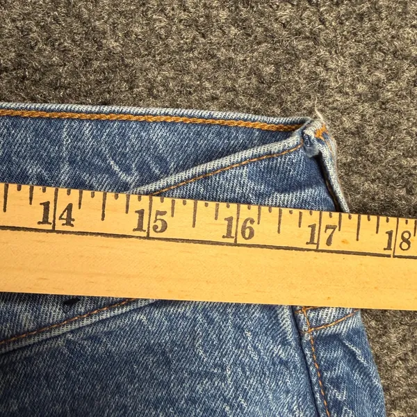 Abercrombie & Fitch Curve Love 90s Straight Mid Rise Jeans Blue 32 14S - Image 5