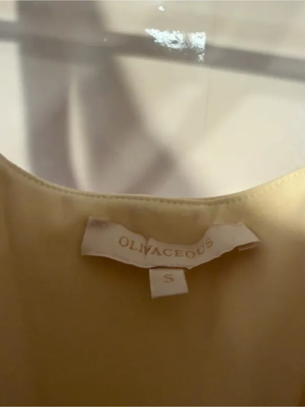 Cream Olivaceous Corset Style Square-Neck Crop‎ Tank Top with Contrast Stitching - Image 2