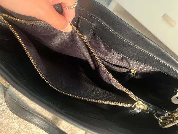 Staci Black Nude Leather Large Satchel Shoulder Bag - Image 7