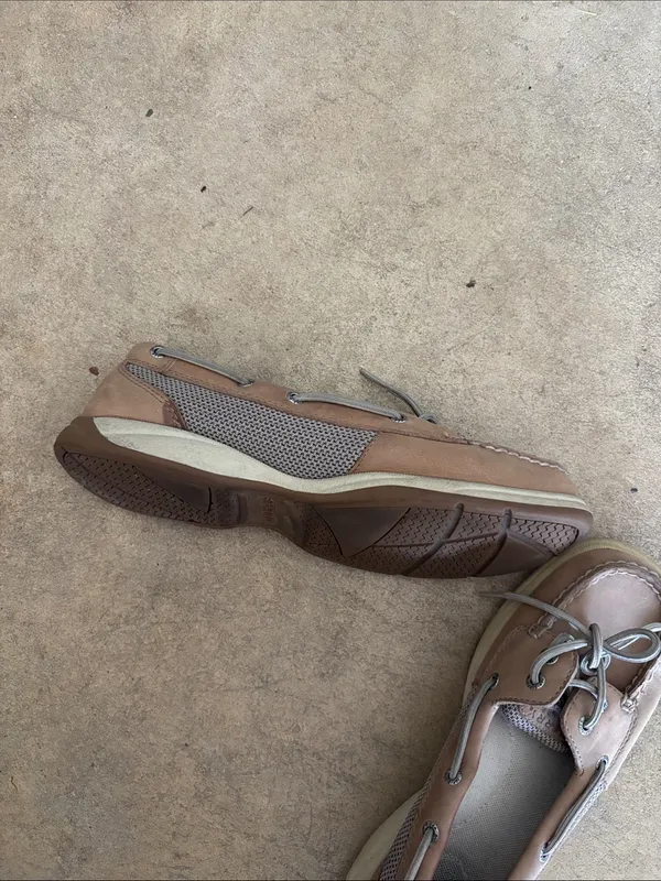 Sperry Women's Tan Leather Moccasins with Lace Trim - Image 2
