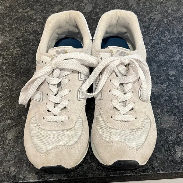 New Balance White Lace-Up Sneakers - Image 7