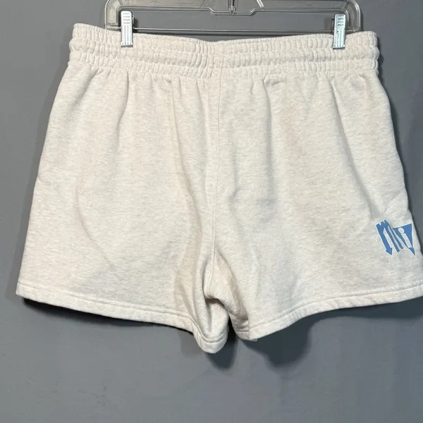 DISNEY Mickey Mouse Shorts Womens Large‎ Cream Graphic Lounge Drawstring Travel - Image 5