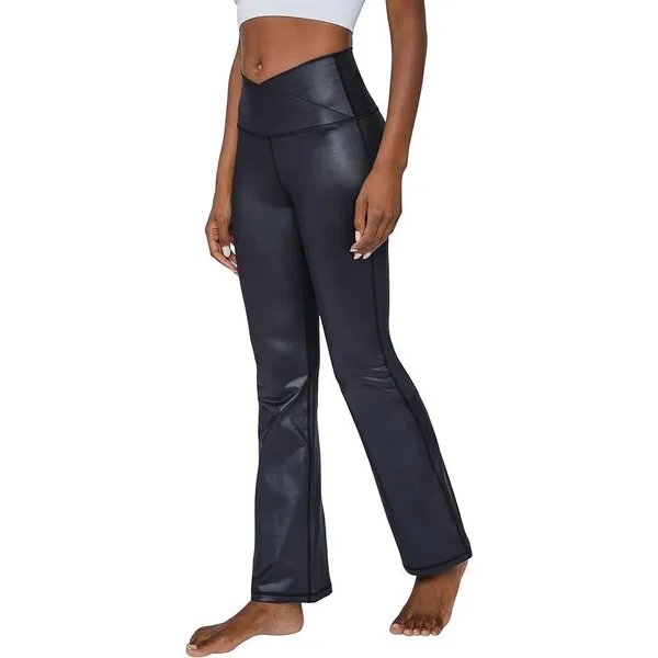 ✨90 Degree By Reflex Faux Leather Flared Leg Yoga Sz Medium Pants✨ - Image 2