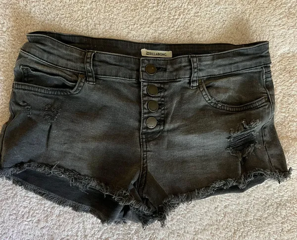 Billabong Charcoal Gray Denim Shorts - Image 2