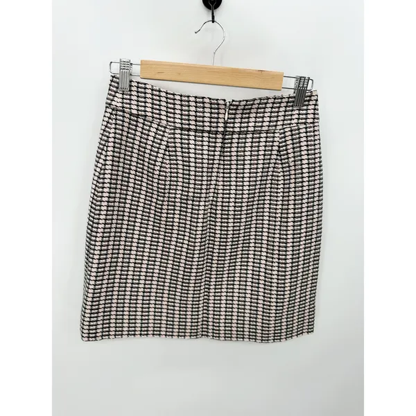 J. Crew‎ Factory Plaid Pink Tweed Mini Skirt Womens Size 0 E1665 Academia Preppy - Image 2