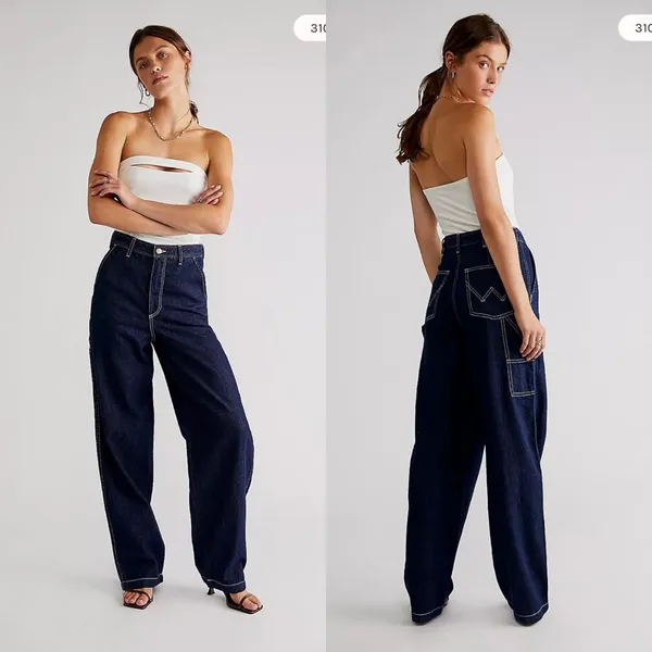 Anthropologie Wrangler Casey Jones Carpenter Barrel Jeans Size 30x31 Wide Leg High Rise Baggy - Image 2