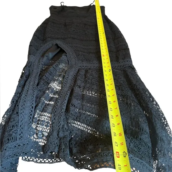 Lulus Absolute Elegance Black Lace Sleeveless Midi Dress Slit Womens Small NEW - Image 9