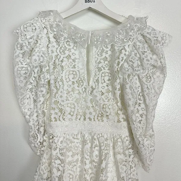 FOR LOVE & LEMONS Santo Romper in White Size XX-Small NWT - Image 11
