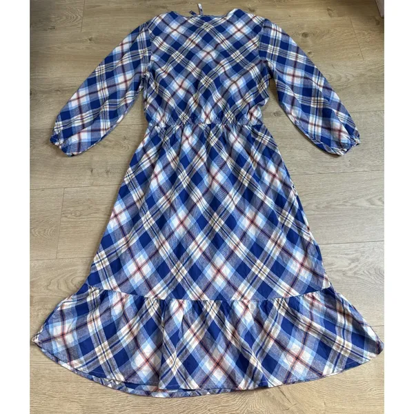 NWOT Gymboree Womens Matching Family Plaid Twill Tiered‎ Dress cotton size L - Image 2