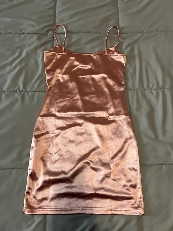 Pink silk cut out dress dress - Image 2