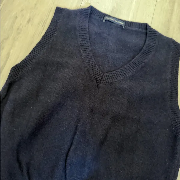 Brandy Melville Navy Knit Sweater Vest - Image 3