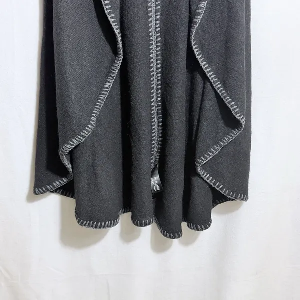 Alice + Olivia Black Long Open Front Wool Alpaca Blend Sweater Vest Size XS/S - Image 7