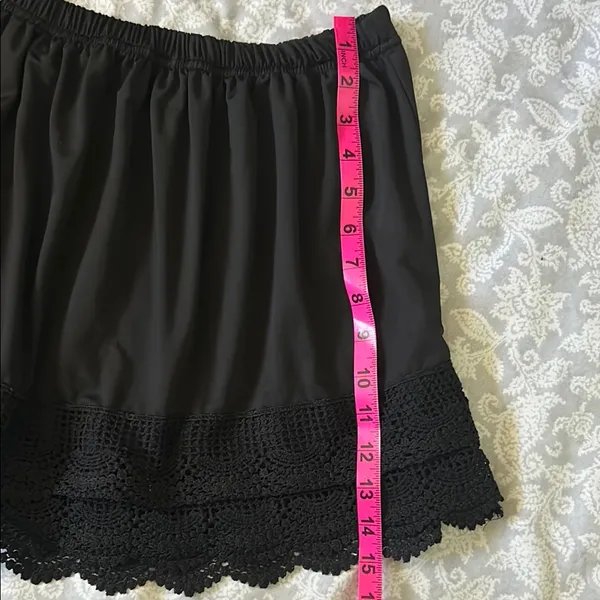 Elegant Black Lace Trim Mini Skirt - Image 6