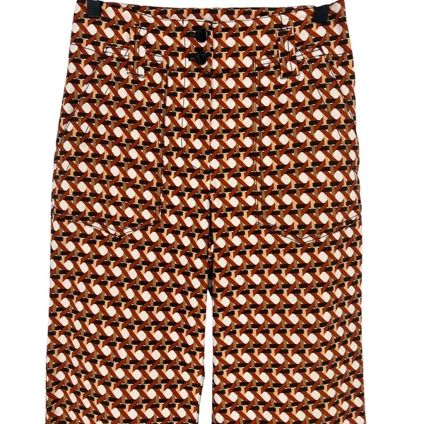 Maeve Naomi High‎ Waisted Flare Pants Geometric Print Magic Fabric Size 2 - Image 6
